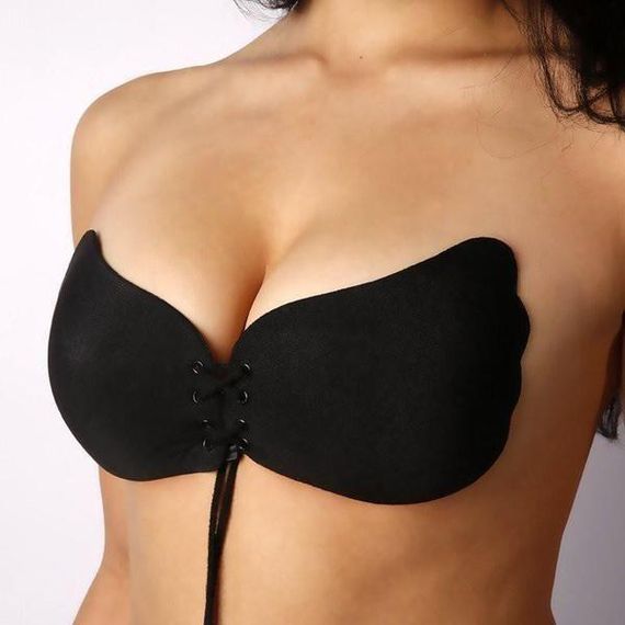 Бюстгальтер-невидимка Fly bra з ефектом, Push Up Ліфчик без бретельок, Невидимий C — Чорний | Зображення 2