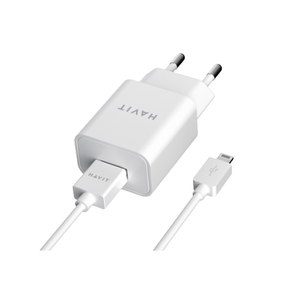 Зарядний пристрій мережевий USB + кабель Lightning 2,0A білий Havit HV-ST112