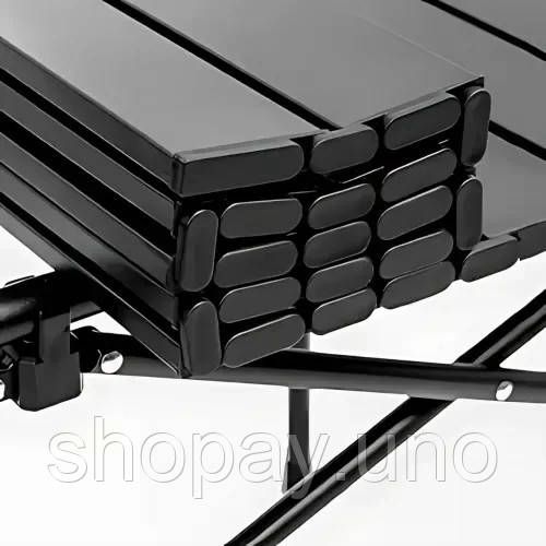Складной туристический стол 120×55×50 см черный | Зображення 3