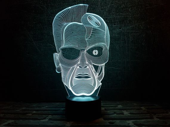 3D светильник ночник с пультом "Терминатор" 3DTOYSLAMP | Зображення 1