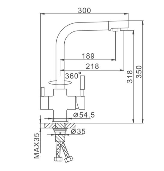 Змішувач для кухні Frap з виходом для питної води F4352-22 | Зображення 5