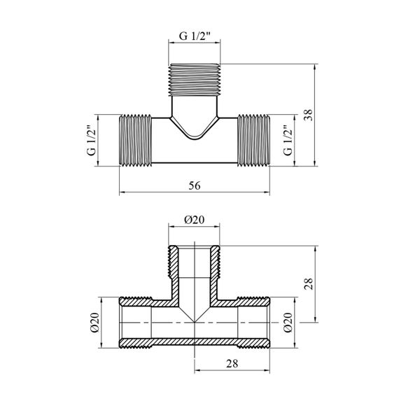Трійник Karro 1/2" ЗЗЗ нікельований KR-3213 | Зображення 1