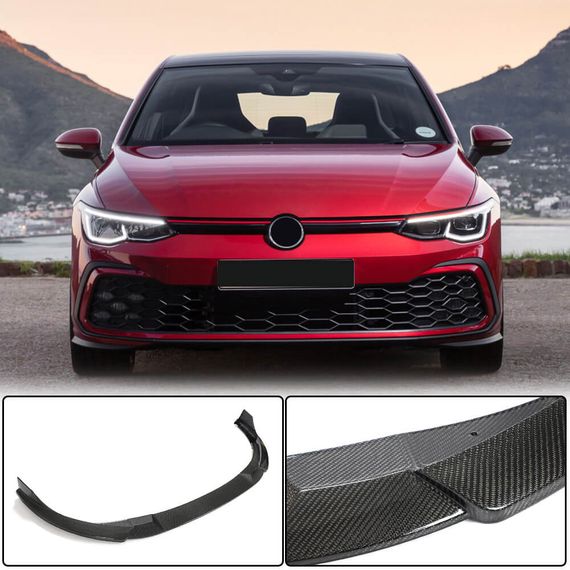 Накладка на передний бампер Lip (для GTI HB, карбон) для Volkswagen Golf 8 2019- гг