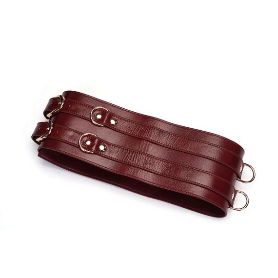 Шкіряний пояс для бондажу Liebe Seele Wine Red Waist Cuff, L Size Sex Aura | Зображення 1