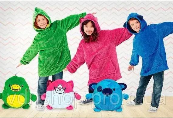 Блакитний Дитяча іграшка-толстовка плед трансформер з капюшоном та рукавами 3 в 1 Huggle Pets Hoodie | Зображення 3