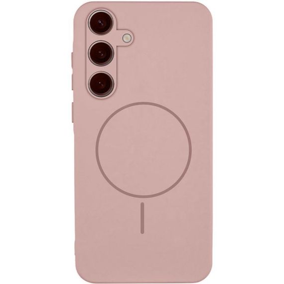 Чехол Silicone Cover Lakshmi Full Camera (AA) with Magnetic Fit для Samsung Galaxy S24 Розовый / Pink Sand