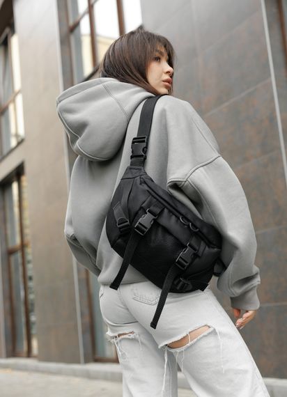 Жіноча сумка бананка Sambag Dynamicdart чорна 38 × 21 × 7 см (80411065) | Зображення 9