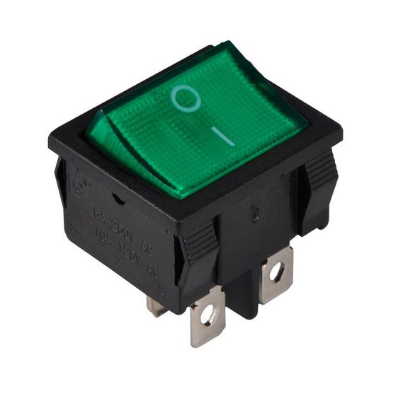 Перемикач KCD1-6-202 G/B 1 клавіша зелений Ny95500729