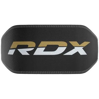 Атлетический пояс RDX 6 шкіряний Black Gold 2XL (WBS-6RB-2XL) | Зображення 4