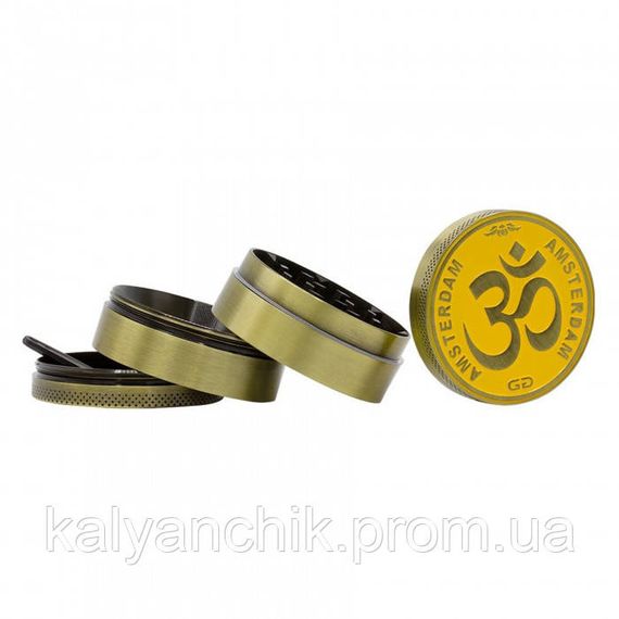 Гріндер металевий Amsterdam  Rainbow Mix Grinder with Ganash and OM logo 4part- 50mm | Зображення 2