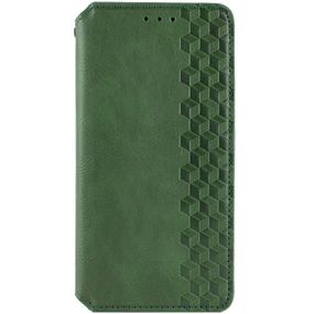 Шкіряний чохол-книжка GETMAN Cubic (PU) для Motorola Moto G17 Зелений