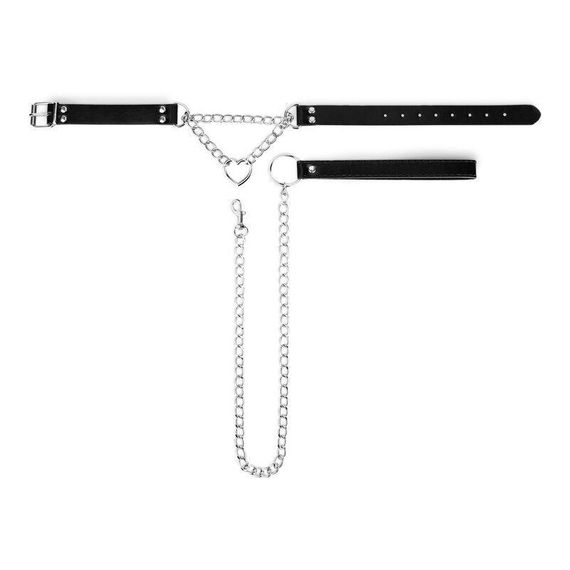Нашийник з повідцем Bedroom Fantasies: Collar with Chain - Silver Sex Aura | Зображення 3