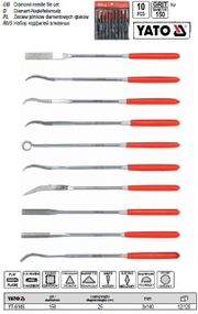 Набір надфіль алмазний алмазний фігурні l=140/25 мм b=3 мм 10 шт YATO-6145
