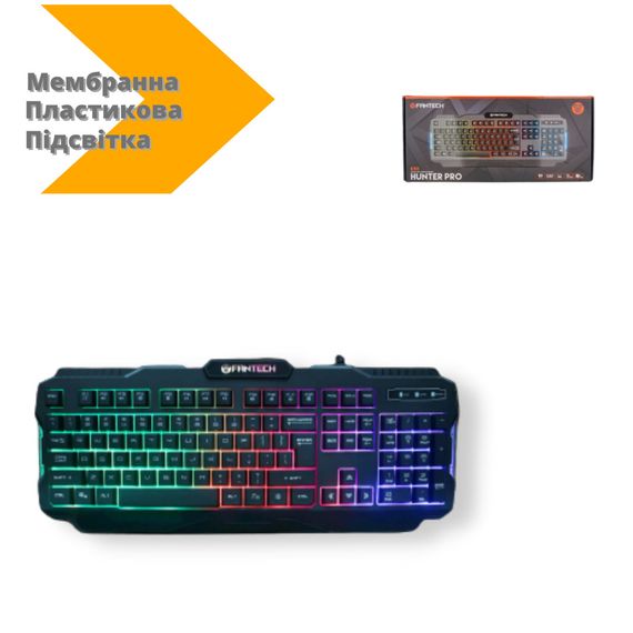 Клавіатура Fantech Hunter Pro K511 мембранна пластиковий корпус чорний (ЦУ-00033223_610) | Зображення 1