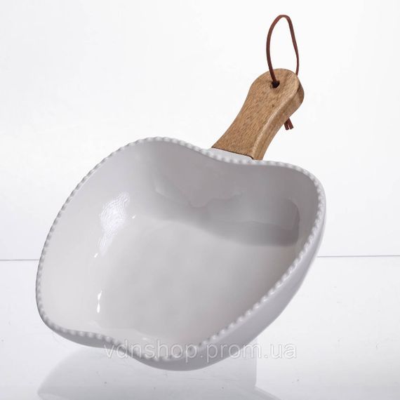 Тарілка порцелянова глибока з ручкою Яблуко 25×20×5 (см) Білий ZJH-15-6
