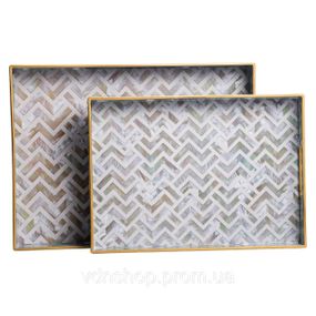 Набор прямоугольных подносов для подачи еды 2 (шт) 40×30×4 (см) HP-HK-16