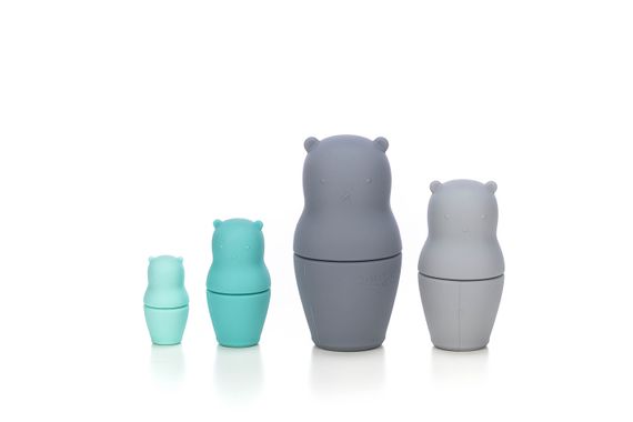 Силіконовий сортер FreeON ведмедики, grey - mint (Від 3 Років) | Зображення 1