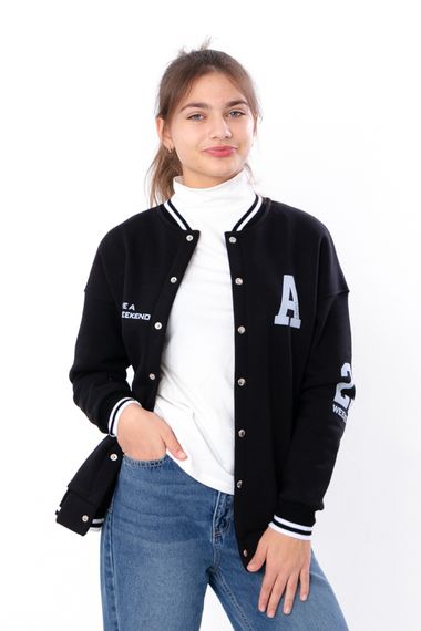 Бомбер для дівчинки (підлітковий) Носи своє 158 Чорний (p-13158-180409) | Зображення 2