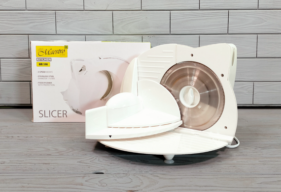 Електричний слайсер-ломтерізка Maestro MR-590 для нарізки м'яса, сиру, хліба та овочів | Зображення 5