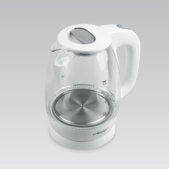 Електрочайник скляний Maestro MR-063-WHITE, 1.7 л, 2200 Вт, з підсвіткою