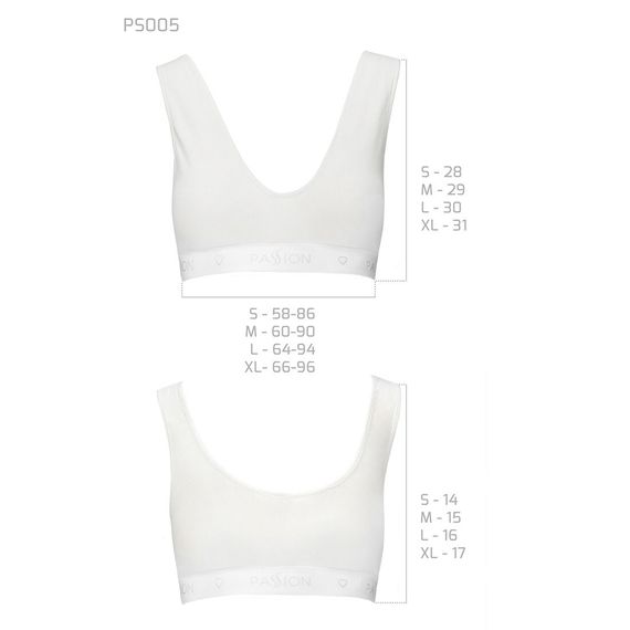 Спортивний топ з еластичної бавовни Passion PS005 TOP white,, S | Зображення 5