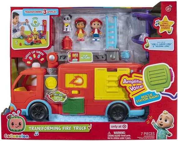 Игровой набор CoComelon Feature Vehicle Пожарная машина-трансформер с аксессуарами CMW0220 | Зображення 6