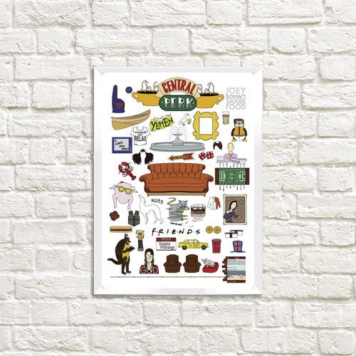 Постер в рамці Central perk Friends 15x21 см, A5 (WMT5_22L008_WH)