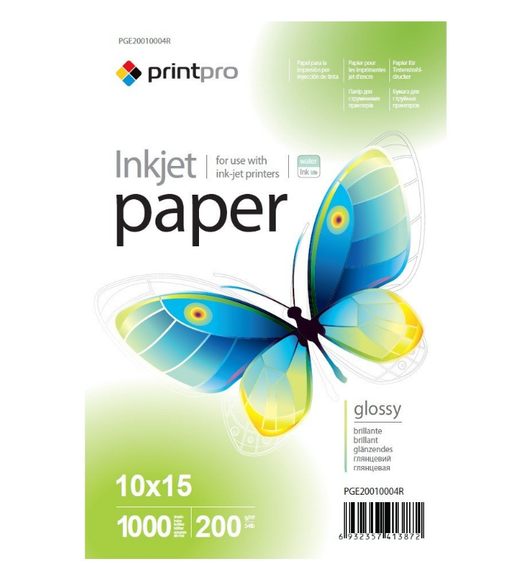 Папір 10*15см глянцевий 200г/м 1000 шт ColorWay PrintPro PGE20010004R
