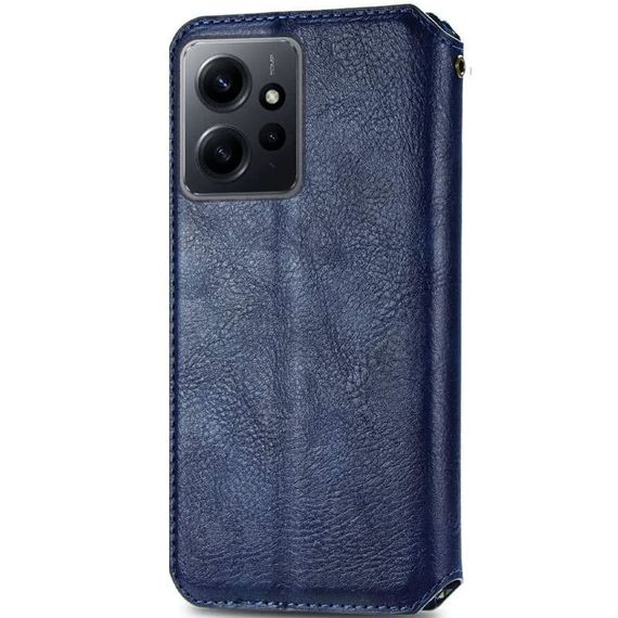 Шкіряний чохол-книжка GETMAN Cubic (PU) для Xiaomi Redmi Note 12 4G Штучна шкіра, Слот для візитки, Синій | Зображення 1