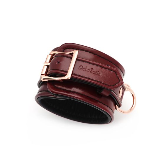 Кожаные поножи Liebe Seele Wine Red Ankle Cuffs, съемная цепочка-крепление | Зображення 2