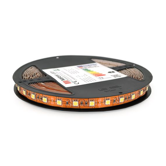 Світлодіодна стрічка Mervesun MRW-5050-B-H 8K, (60 світлодіодів), 12V, 13W, IP20, під паяння, 10 метрів котушка, White-Hot