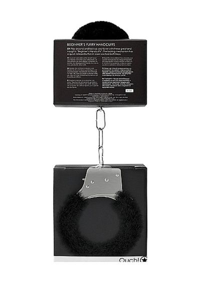 Наручники - Ouch! Beginner's Handcuffs Furry Black Sex Aura | Зображення 6