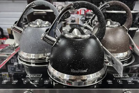 Чайник із гранітним покриттям зі свистком Haus Roland HR 704-5 3,5 л із нержавіючої сталі