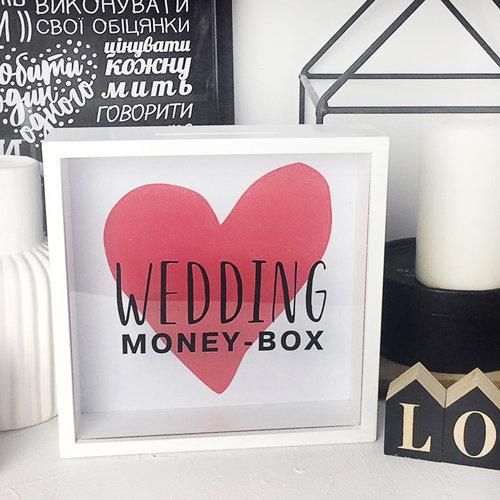 Копилка деревянная для денег Wedding money-box 22x22x5 см (KOP_18D002)