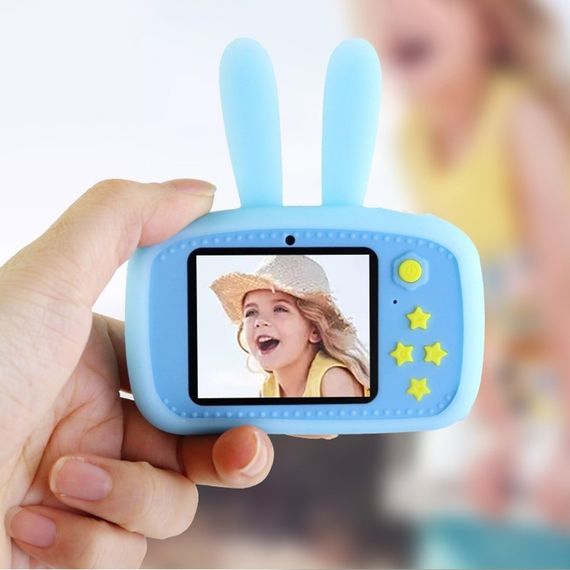 Дитячий фотоапарат Зайчик Baby Photo Camera Rabbit ∙ Дитяча фото відео камера ∙ Таймер ∙ Вбудовані режими з масками та стікерами | Зображення 1