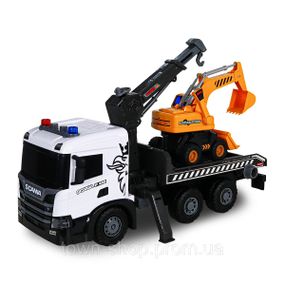 Игровой набор серии Super Big Truck – Автокран Scania с экскаватором (свет, звук)