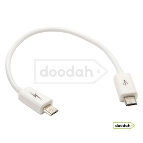 Кабель / перехідник Micro USB F / Micro USB F - 15 см, White - Asdomo