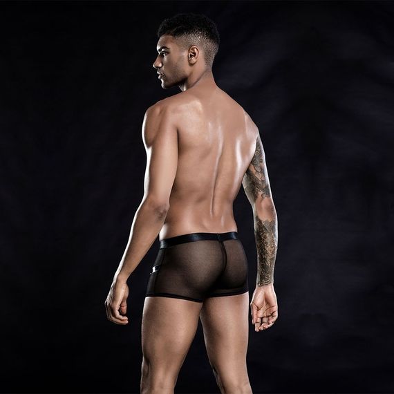 Чоловічі еротичні сітчасті труси з ременями, One Size Black | Зображення 1