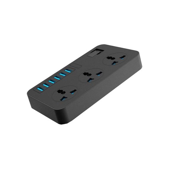 Мережевий фільтр живлення Voltronic TВ-Т09, 3роз, 6*USB Black (ТВ-Т09-Black) | Зображення 1