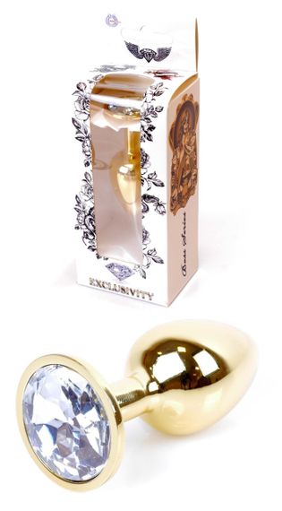 Анальная пробка Boss Series - Jewellery Gold PLUG Clear S, BS6400021 sexstyle