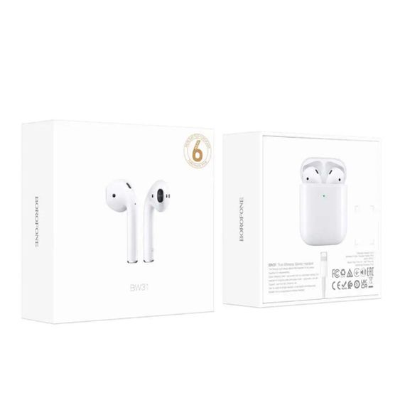 Беспроводные наушники BOROFONE BW31 True wireless stereo headset White | Зображення 5