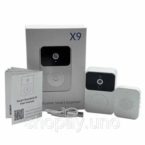 Бездротовий дверний WIFI дзвінок Doorbell X9 · Відеодомофон з Wi-Fi камерою та датчиком руху | Зображення 3