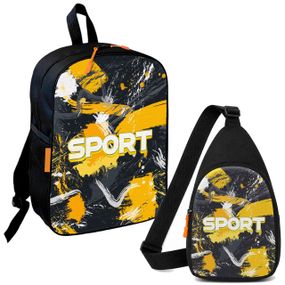 Набір Sport 2 в 1: дитячий рюкзак + сумка-слінг , для хлопчика та дівчинки 7–9 років (6102)
