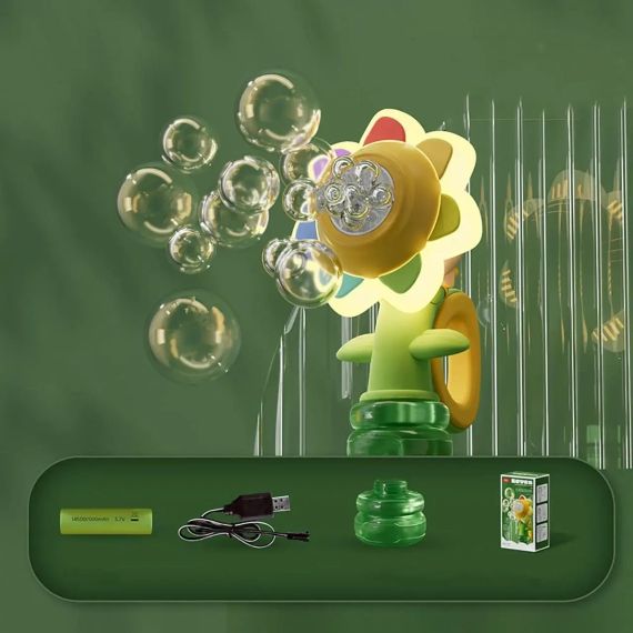Генератор мильних бульбашок у формі соняшника з підсвічуванням Seven COLOR FLOWER | Зображення 1