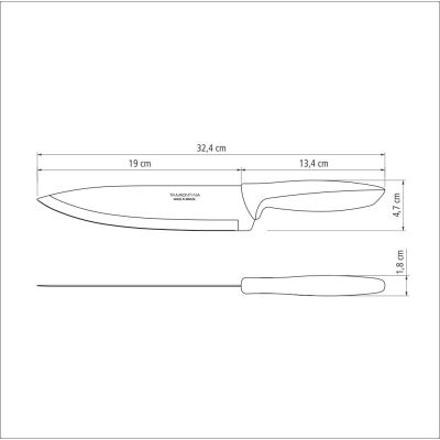 Кухонний ніж Tramontina Plenus Light Grey Chef 203 мм (23426/138) | Зображення 2