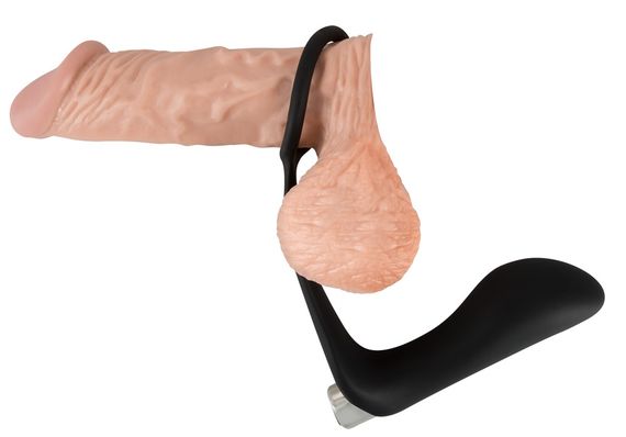 Вібростимулятор простати з ерекційним кільцем Black Velvets Vibrating Ring & Plug, чорний | Зображення 4