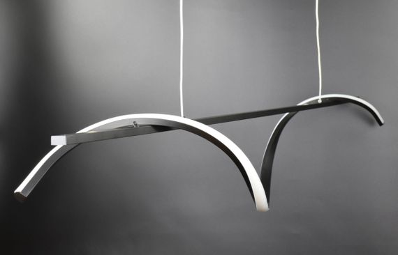 Люстра світлодіодна підвісна LED світильник для квартири на стелю лед 26738 Чорний 30-160х10х120 см.