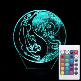 Акриловий світильник-нічник з пультом 16 кольорів Інь та Ян tty-n002086