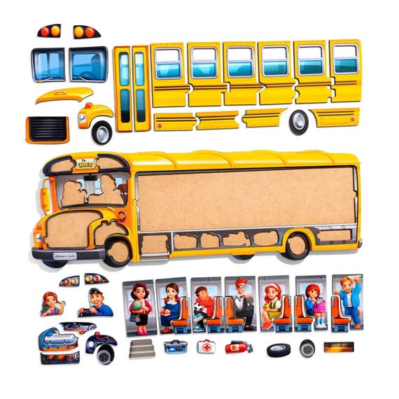 Деревянный пазл-вкладыш "Школьный автобус" (ПСД270) PSD270 | Зображення 2