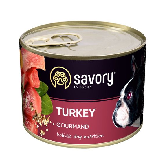 Влажный корм Savory для взрослых собак всех пород, с индейкой, 200 г